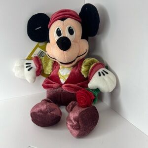 Disney Mickey Mouse Prince plush - dressed as Prince with rose. Vintage.